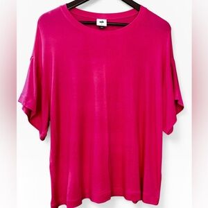 CAbi Short Sleeve Tee in Vibrant Fuchsia